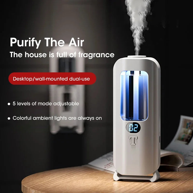 Rechargeable Aromatic Diffuser 5 Modes, Essential Oil Diffuser Machine for Home, Car with Smart Display, Colorful Light