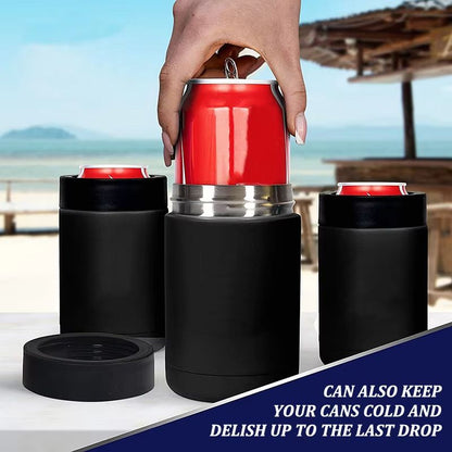12oz Stainless Steel Beer Cooler  Double Wall Vacuum Insulated Can Holder  Thermos Bottle With Open 1