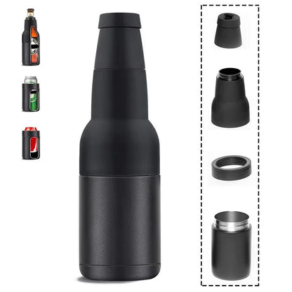 12oz Stainless Steel Beer Cooler  Double Wall Vacuum Insulated Can Holder  Thermos Bottle With Open 6