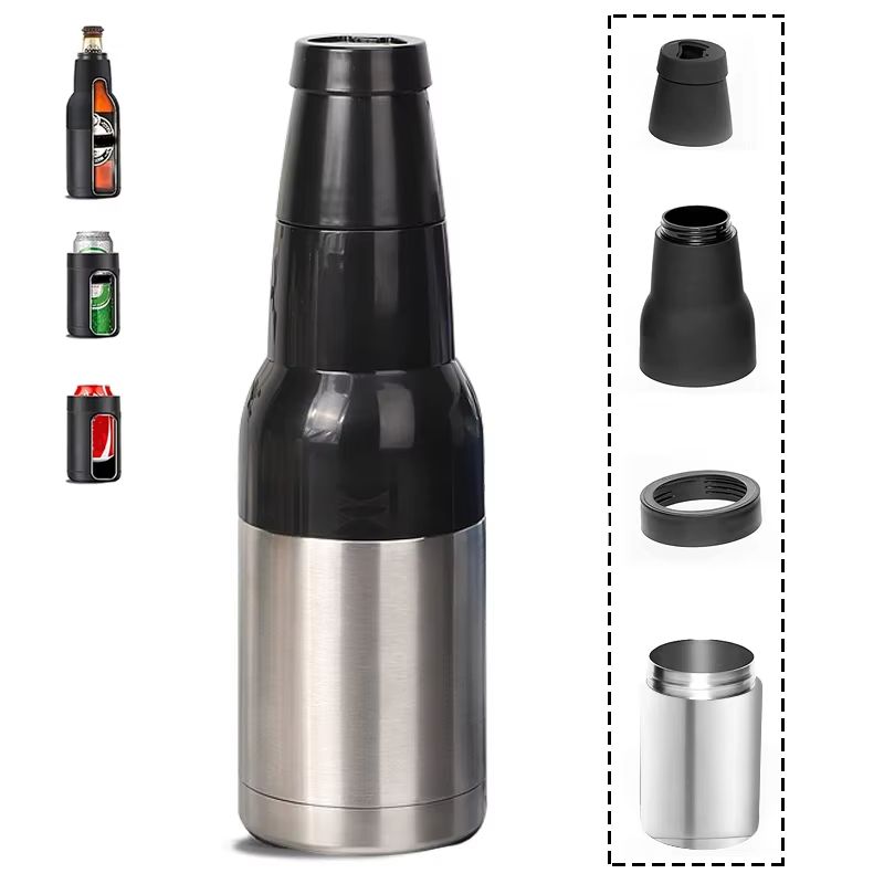 12oz Stainless Steel Beer Cooler  Double Wall Vacuum Insulated Can Holder  Thermos Bottle With Open 7