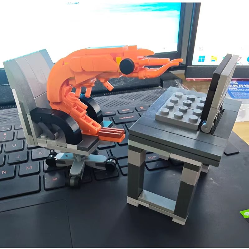 Creative MOC Shrimp Building Block Model – DIY Puzzle Figurine Assembly Toy for Kids & Collectors