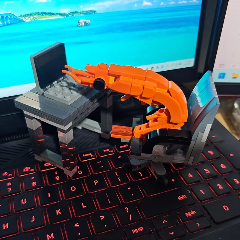 Creative MOC Shrimp Building Block Model  DIY Puzzle Figurine Assembly Toy For Kids  Collectors 5