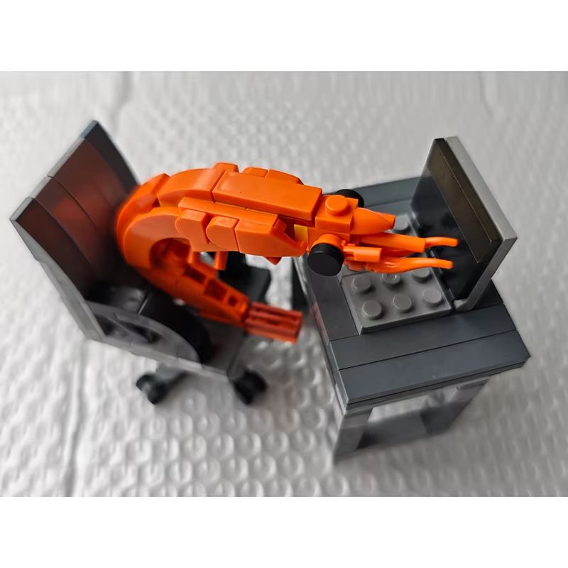 Creative MOC Shrimp Building Block Model  DIY Puzzle Figurine Assembly Toy For Kids  Collectors 6
