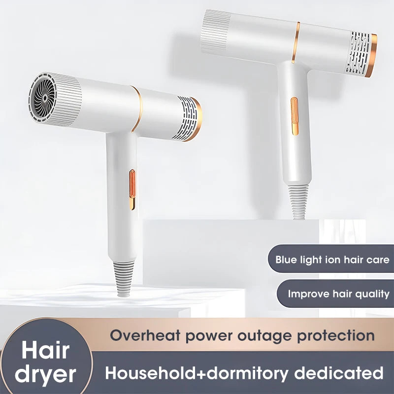 Professional Hair Dryer with Negative Ionic Technology, 1500W Strong Wind Salon Dryer with Hot Cold Air for Fast, Shiny