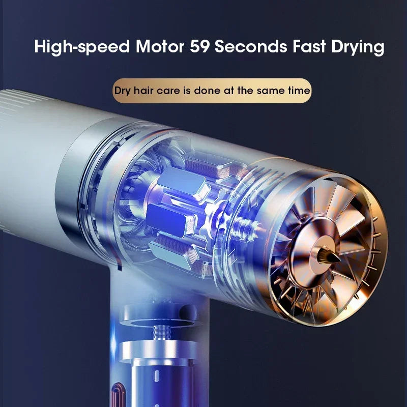 Professional Hair Dryer with Negative Ionic Technology, 1500W Strong Wind Salon Dryer with Hot Cold Air for Fast, Shiny