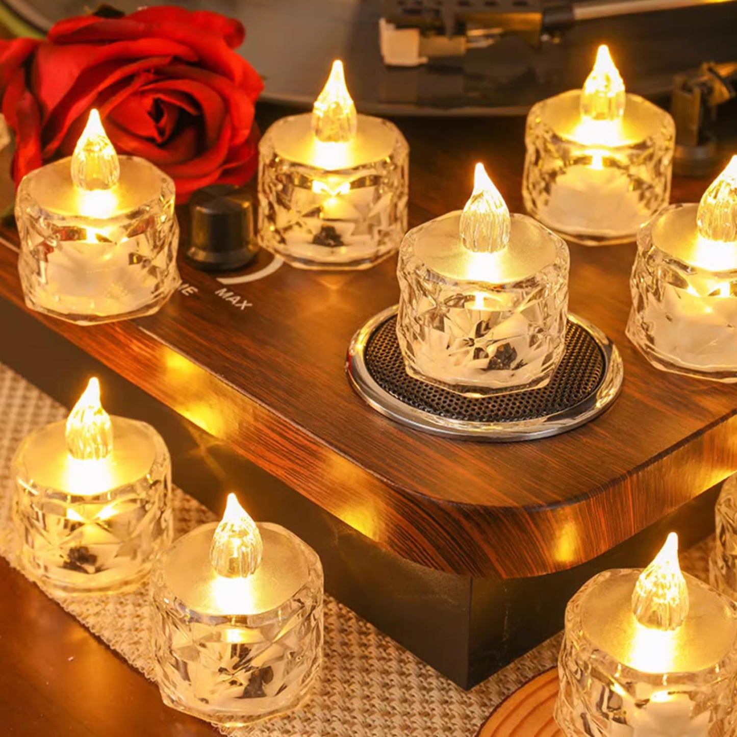 Romantic Crystal Flameless LED Candles Transparent Electronic Night Lamps For Home Wedding Party  V 1