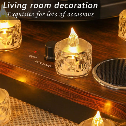 Romantic Crystal Flameless LED Candles Transparent Electronic Night Lamps For Home Wedding Party  V 3