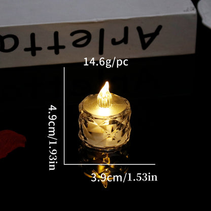 Romantic Crystal Flameless LED Candles Transparent Electronic Night Lamps For Home Wedding Party  V 5