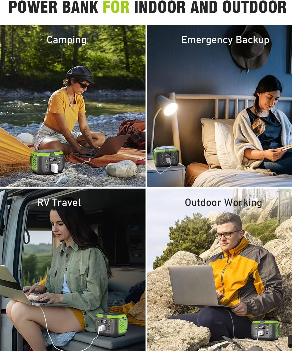 Portable Power Station  120W200W300W600W Solar Generator With AC Outlets For Camping RV  Home Backu 5