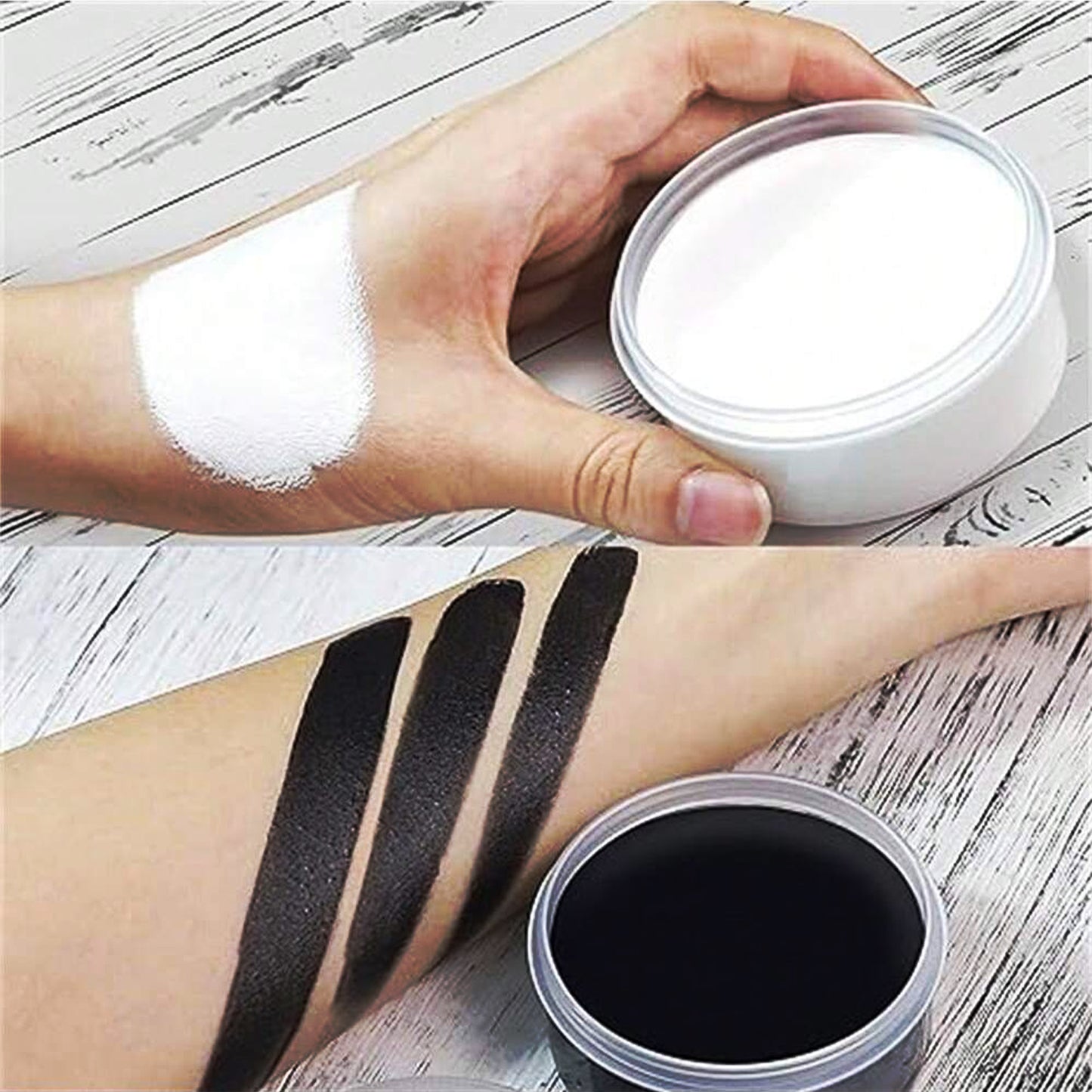 Black White Oil Paint Face Body Painting Kit Large Capacity Makeup For Halloween Theater Role Play  1