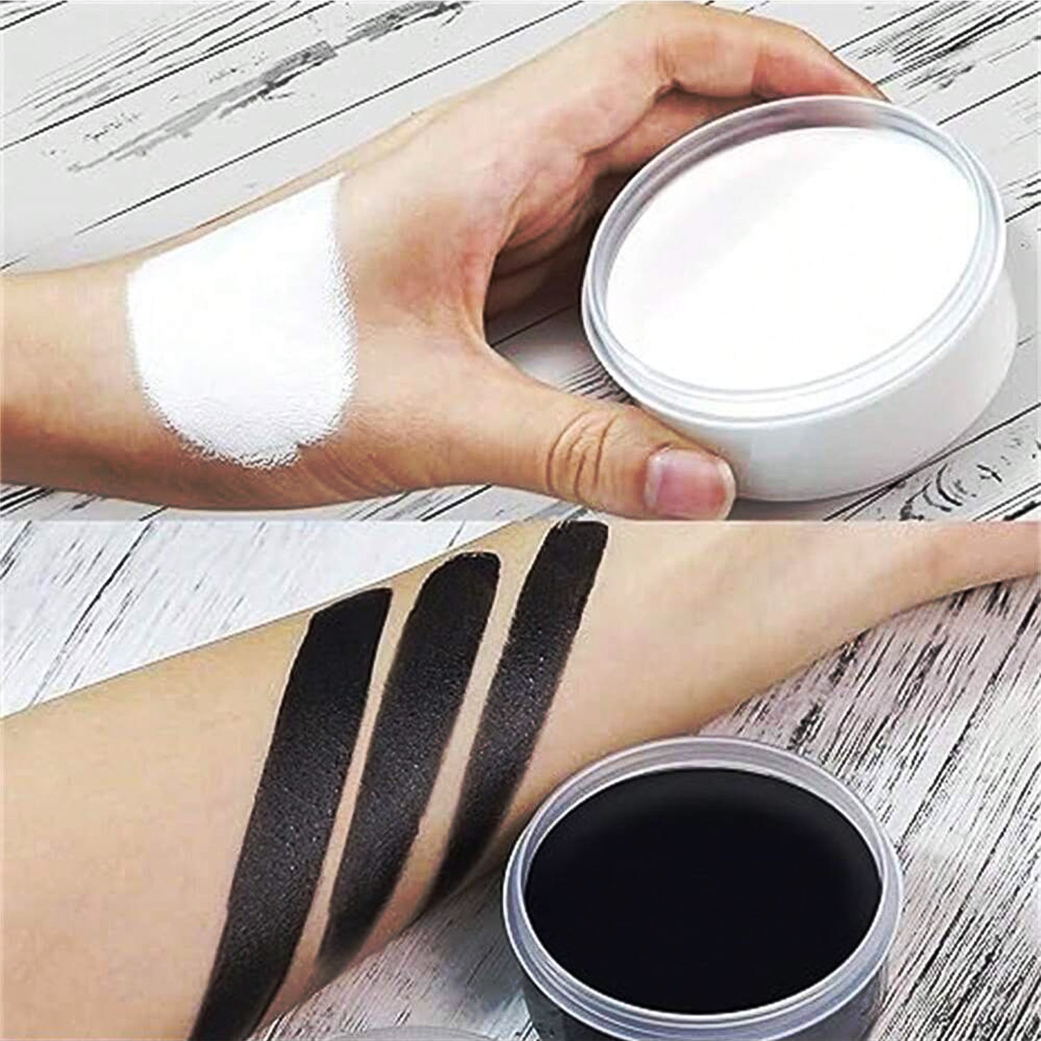 Black White Oil Paint Face Body Painting Kit Large Capacity Makeup For Halloween Theater Role Play  1