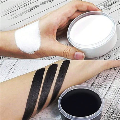 Black White Oil Paint Face Body Painting Kit Large Capacity Makeup For Halloween Theater Role Play  1