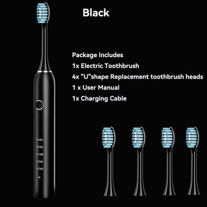 Rechargeable Sonic Electric Toothbrush  5 Modes 3 Intensity Levels  4 Replacement Brush Heads With  10