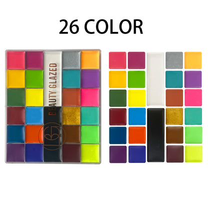 Rainbow Colorful Oil Soluble Face Makeup Palette Halloween Face And Body Paint Tray For Festivals P 1