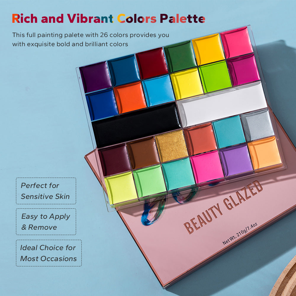 Rainbow Colorful Oil Soluble Face Makeup Palette Halloween Face And Body Paint Tray For Festivals P 2