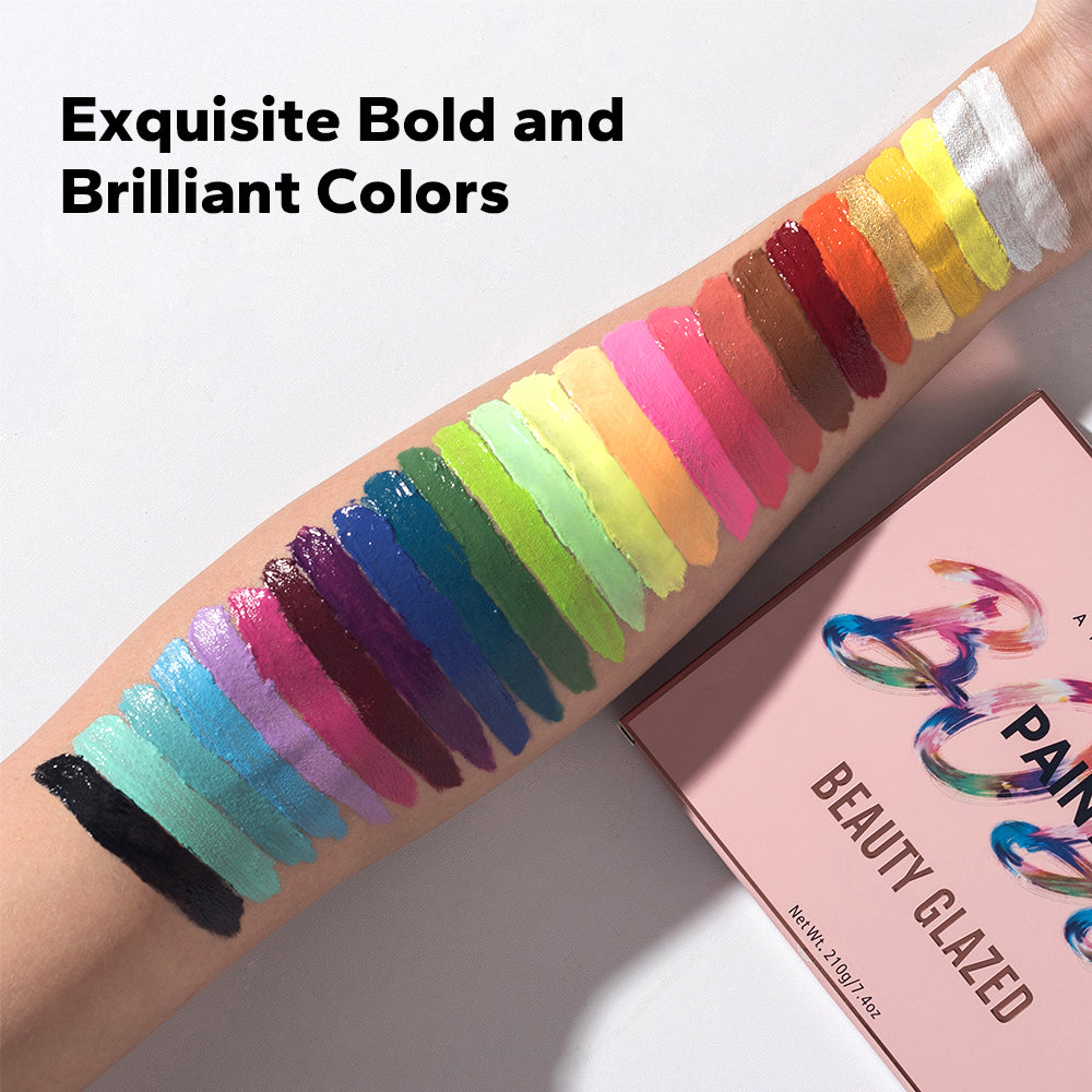 Rainbow Colorful Oil Soluble Face Makeup Palette Halloween Face And Body Paint Tray For Festivals P 3