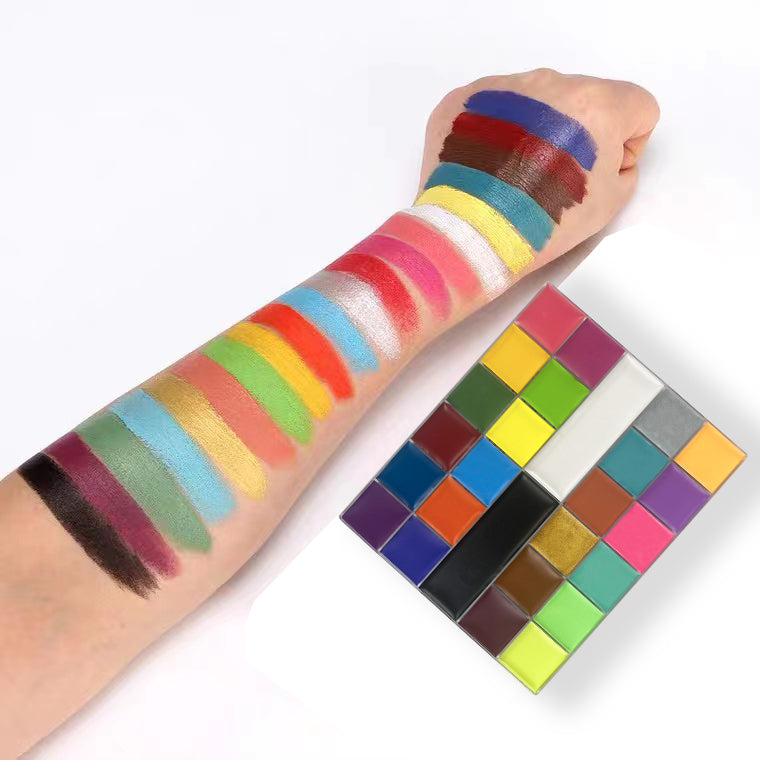 Rainbow Colorful Oil Soluble Face Makeup Palette Halloween Face And Body Paint Tray For Festivals P 5