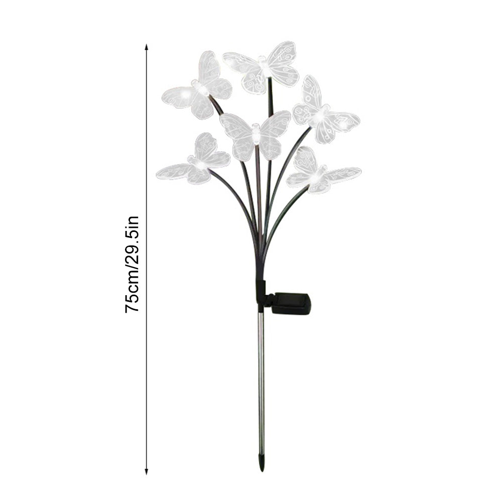 Waterproof Solar LED Lights Outdoor Garden Butterfly Sunlight Lamp with Heads for Lawn Landscape & Home Decoration