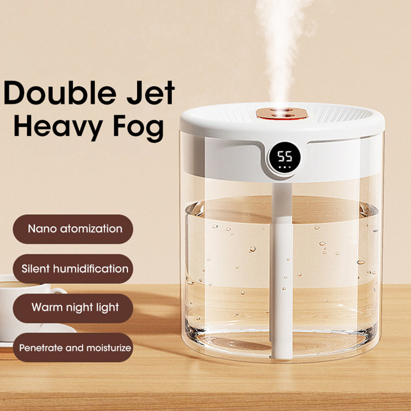 Niye Hotselling Double Nozzle Air Humidifier with LCD Display, Large Capacity Aroma Essential Oil Diffuser for Bedroom