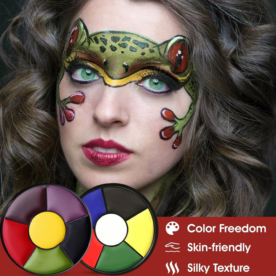 Professional 6 Color Blood Stasis Palette, Halloween Face Painting Body Makeup for Zombie Vampire Monster Dressing