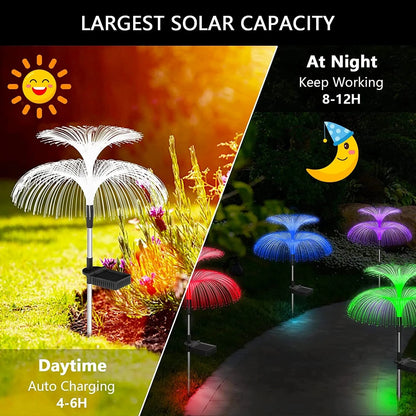 Waterproof 7Color Changing Outdoor Lamp Solar Jellyfish Lights For Garden Pathway Lawn Landscape De 2