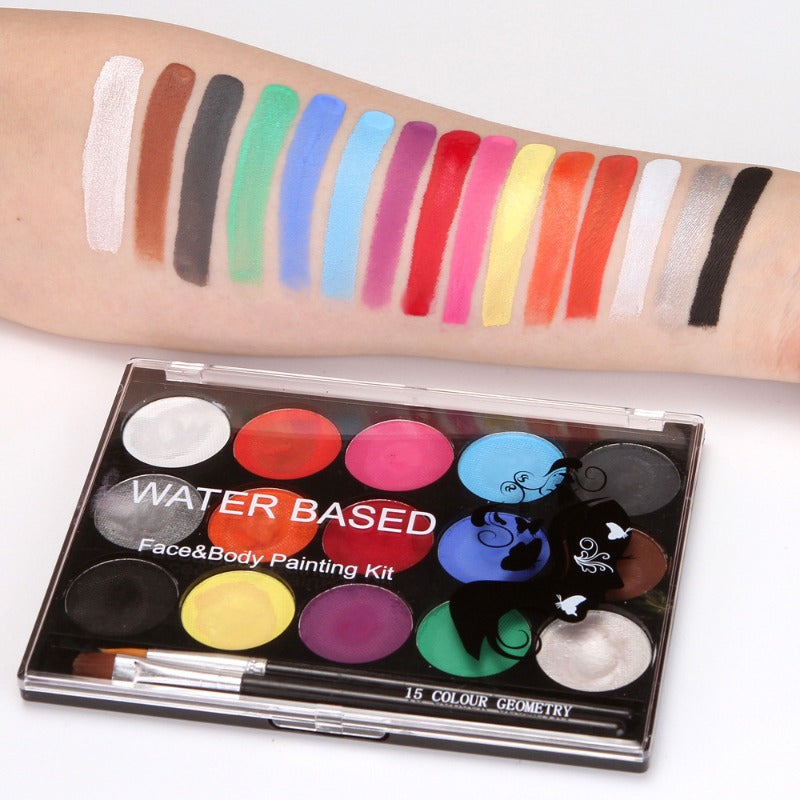 15Colors Face Painting Kit Body Makeup Non Toxic Paint Oil With Brush For Fancy Dress Halloween Chr 4