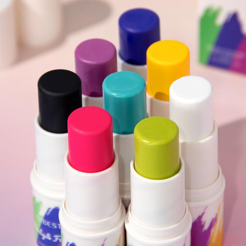 Waterproof 8 Colors Face Body Paint Stick Long-Lasting Sweat-Proof Eye Stick, Rainbow Face Makeup Cosmetics for Festival