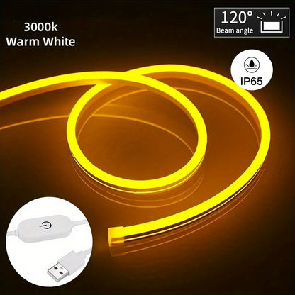 Flexible LED Strip Neon Light USB DC Dimmable Waterproof Silicone Neon Sign Tape With Touch Sensor  6