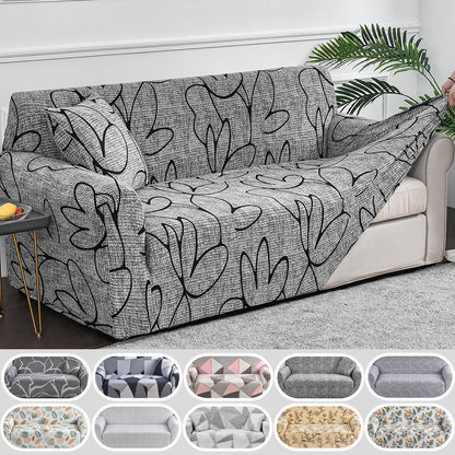 1pc Flower Printed Elastic Sofa Cover, Anti-Dirty Stretch Spandex Furniture Protector for Living Room, Bedroom & Office