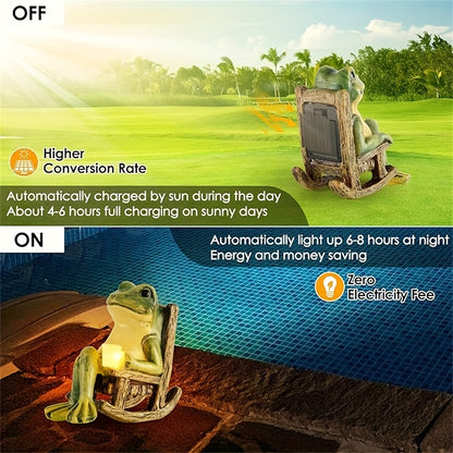 Solar Powered Frog Garden Statue With Lights Mini Outdoor  Indoor Decor Perfect Holiday Gift For Ha 4