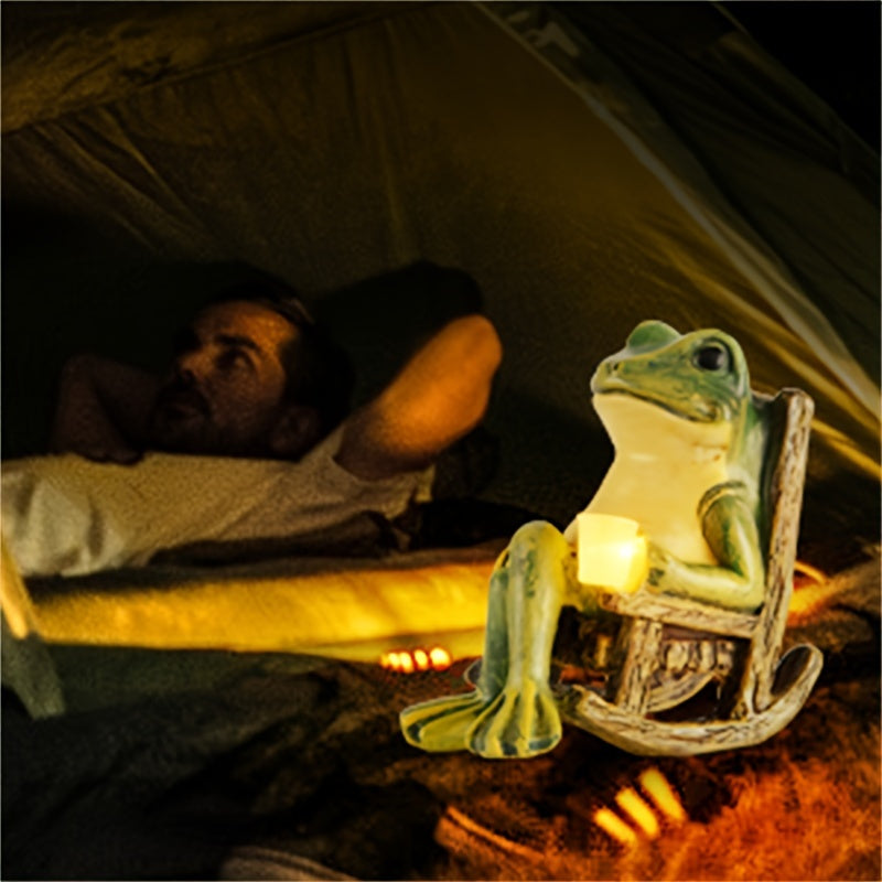 Solar Powered Frog Garden Statue With Lights Mini Outdoor  Indoor Decor Perfect Holiday Gift For Ha 2