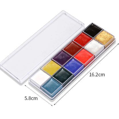 12 Color Face Body Art Painting Palette Body Painting Drama Clown Makeup Halloween Christmas Party  1