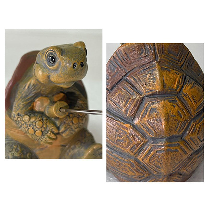 Resin Turtle Figurine Creative Rope Fishing Turtle Statue Cute Simulation Animal Sculpture Ornament 4