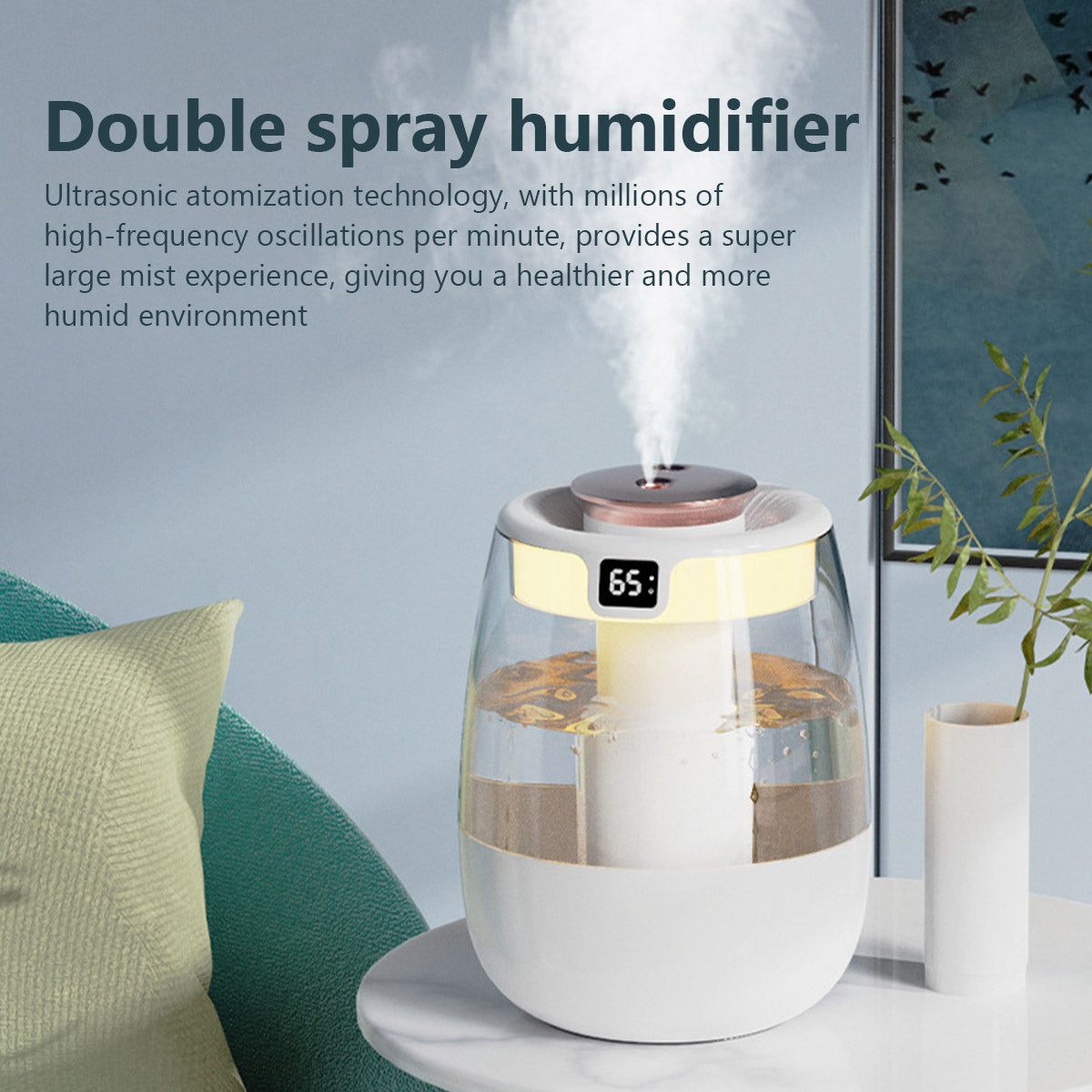 Air Humidifier With Double Spray Port Cool Mist Aroma Diffuser Essential Oil Humidificador  Fragran 5
