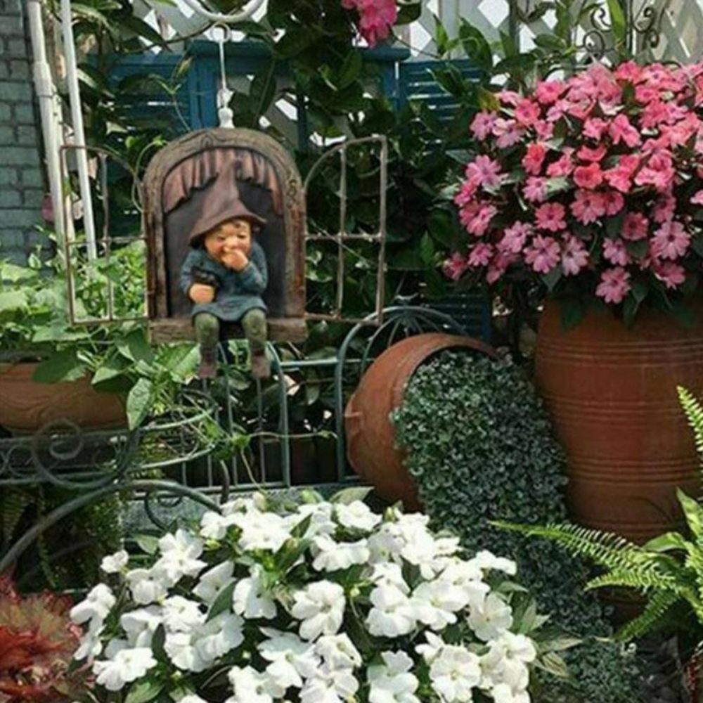 Outdoor Creative Garden Statue Elf Go Out Tree Hug Yard Sculpture For Home Porch  Garden Decoration 3