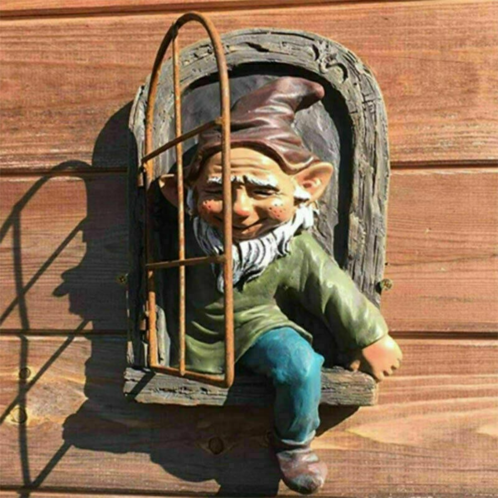 Outdoor Creative Garden Statue Elf Go Out Tree Hug Yard Sculpture For Home Porch  Garden Decoration 1
