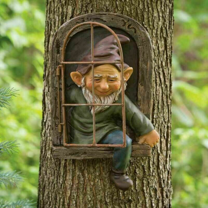Outdoor Creative Garden Statue Elf Go Out Tree Hug Yard Sculpture For Home Porch  Garden Decoration 4