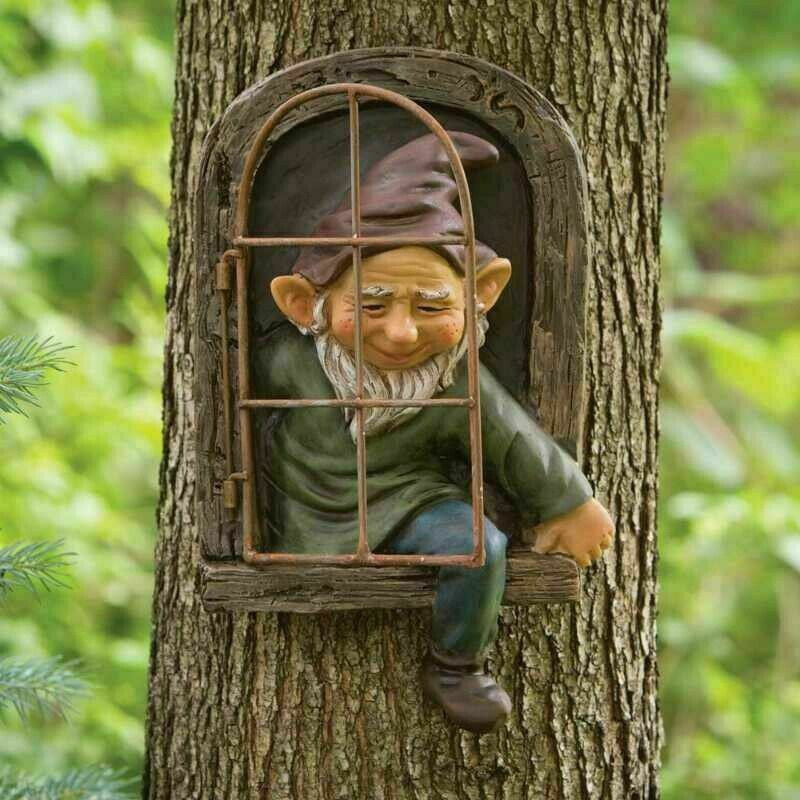 Outdoor Creative Garden Statue Elf Go Out Tree Hug Yard Sculpture For Home Porch  Garden Decoration 7