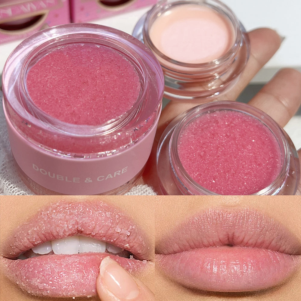 Exfoliate and Repair Lips Dry and Crack, Dual Effect Scrub Lips Mask, Lasting Moisturizing Lip Balm Lip Plumper
