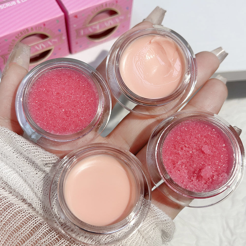 Exfoliate and Repair Lips Dry and Crack, Dual Effect Scrub Lips Mask, Lasting Moisturizing Lip Balm Lip Plumper
