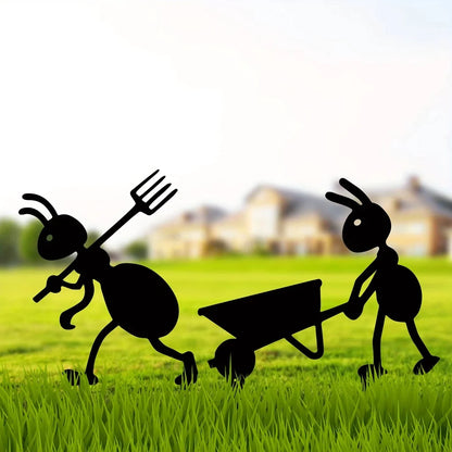 Garden Decor Ants Metal Ants Backyard Lawn Stakes Garden Iron Crafts Yard Metal Art  Gardening Orna 4