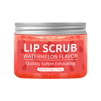 Hllozzi 50g Lip Scrub Jojoba Oil Vitamin C, Hydrating Moisturizing, Gentle Non Irritating Lip Exfoliator Watermelon