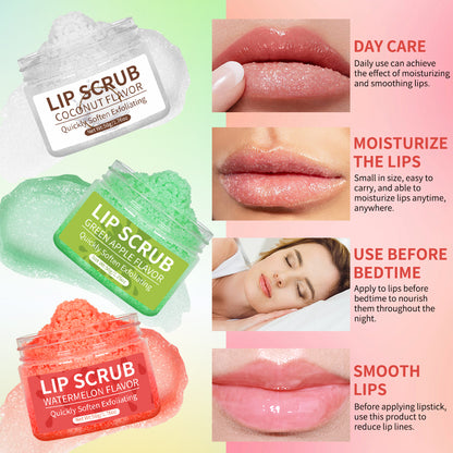 Hllozzi 50g Lip Scrub Jojoba Oil Vitamin C, Hydrating Moisturizing, Gentle Non Irritating Lip Exfoliator Watermelon