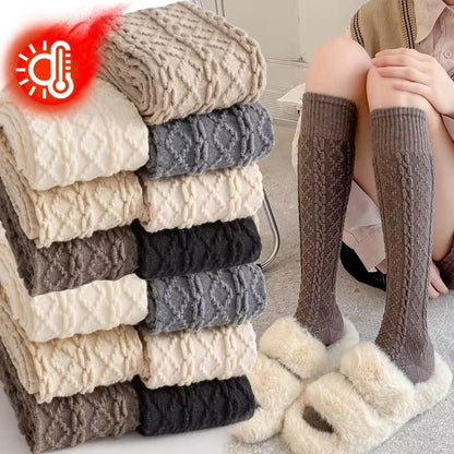 Women's Wool Thigh-High Socks – Cozy Over-the-Knee Cotton Blend Stockings for Winter & Casual Wear
