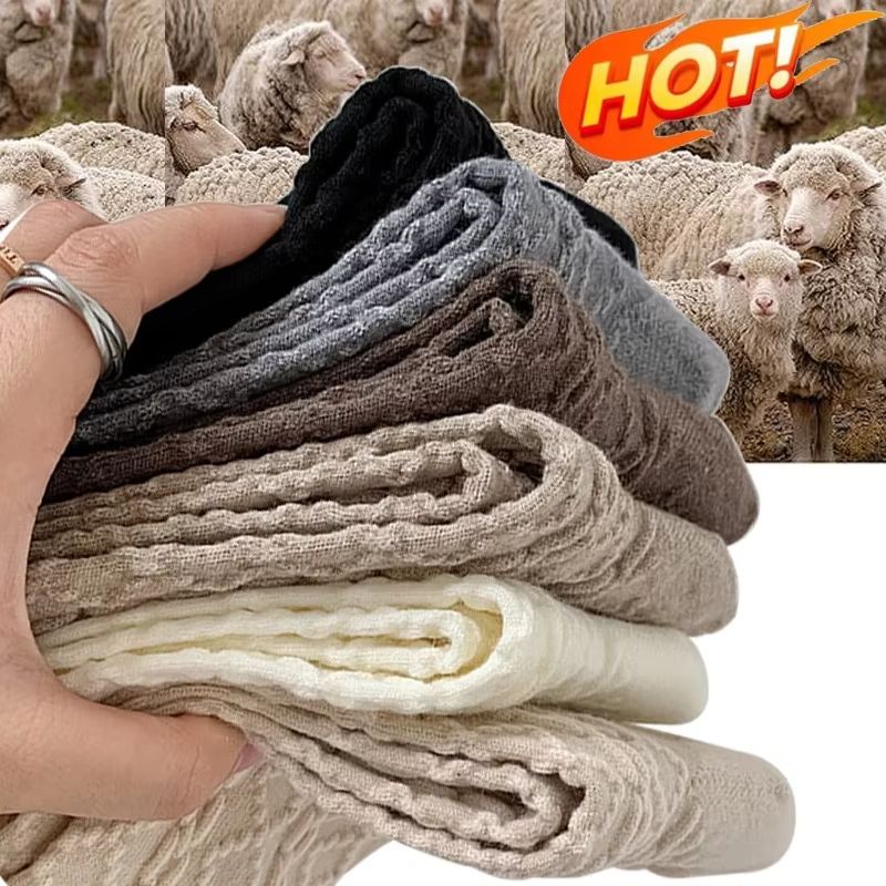 Womens Wool ThighHigh Socks  Cozy OvertheKnee Cotton Blend Stockings For Winter  Casual Wear 1
