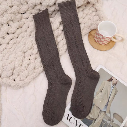 Womens Wool ThighHigh Socks  Cozy OvertheKnee Cotton Blend Stockings For Winter  Casual Wear 9