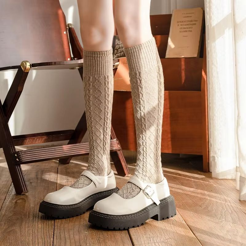 Womens Wool ThighHigh Socks  Cozy OvertheKnee Cotton Blend Stockings For Winter  Casual Wear 2