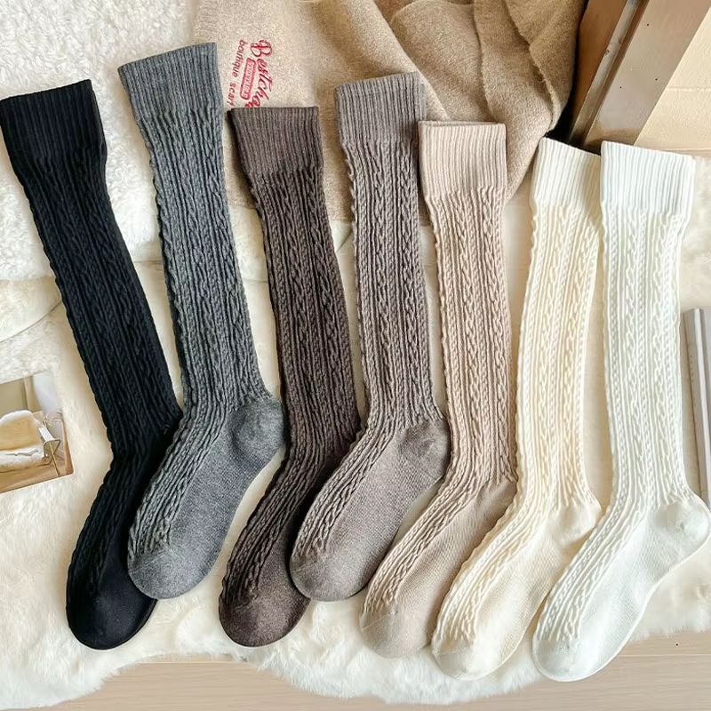 Womens Wool ThighHigh Socks  Cozy OvertheKnee Cotton Blend Stockings For Winter  Casual Wear 3