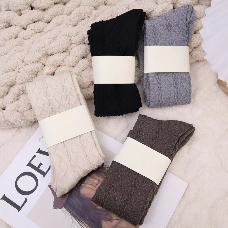 Womens Wool ThighHigh Socks  Cozy OvertheKnee Cotton Blend Stockings For Winter  Casual Wear 4