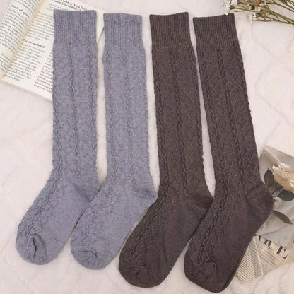 Womens Wool ThighHigh Socks  Cozy OvertheKnee Cotton Blend Stockings For Winter  Casual Wear 5